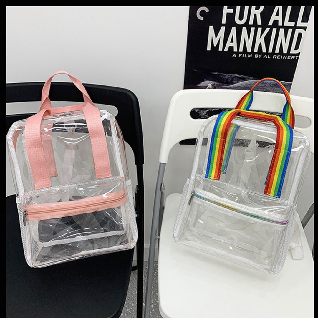 Waterproof PVC Backpack Purse with Clear Design, Durable and Stylish, Perfect for Travel, School, and Everyday Use School Bag Summer Waterproof PVC Beach Bag