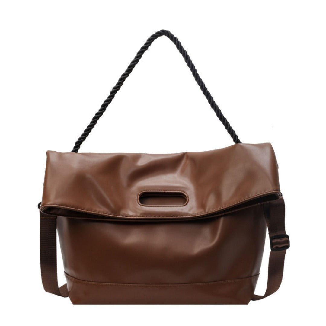 Simple retro brown soft leather commuter hobo bag, shoulder tote bag, design crossbody bag autumn and winter shoulder bag women