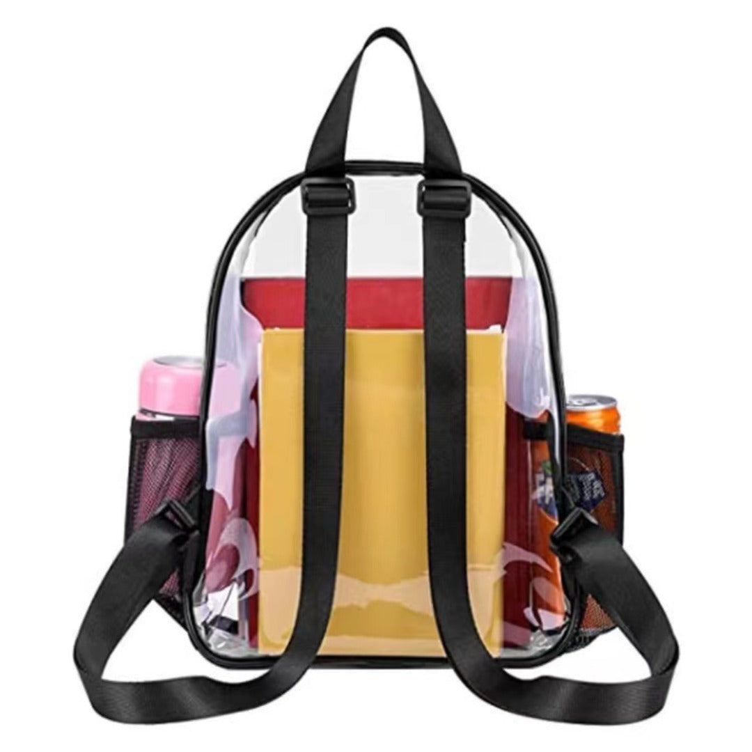 PVC transparent backpack, school bag for boys and girls, outdoor portable large capacity fashion clear backpack, transparent bag for stadium, transparent purse for concerts