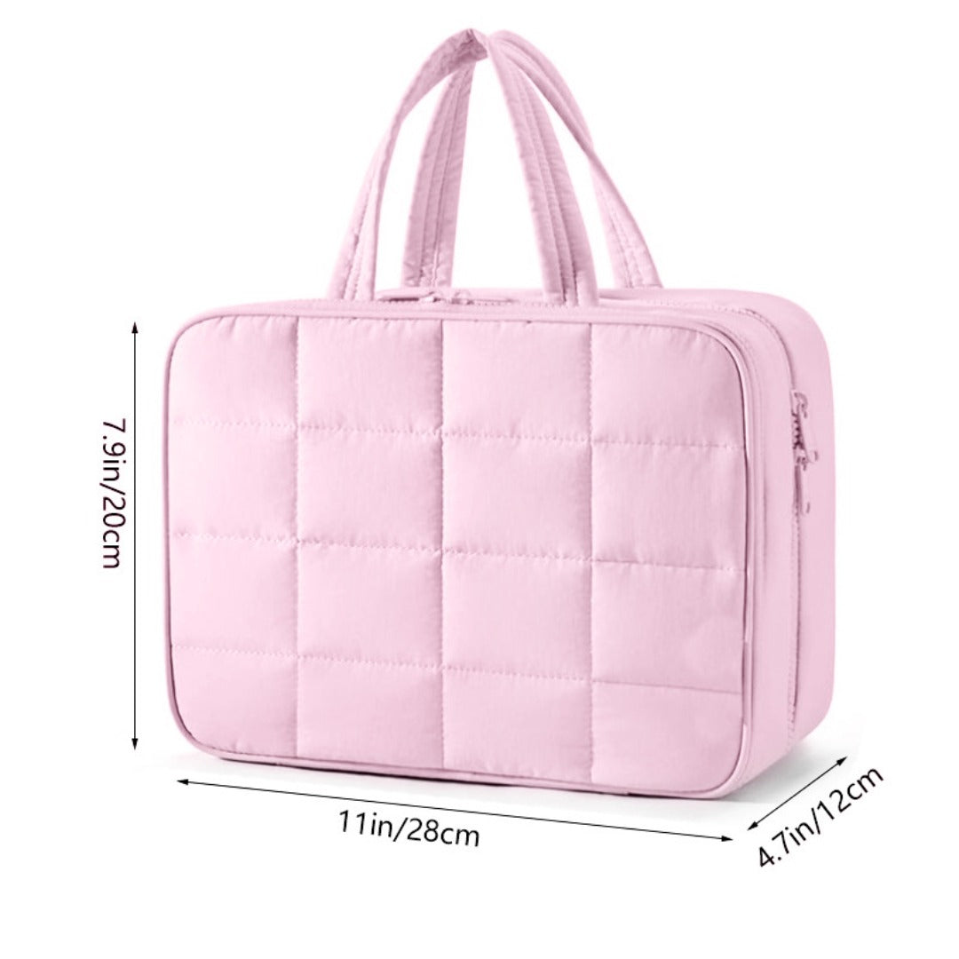 Travel toilet bag, with jewelry storage bag, hanging toilet bag, fluffy cosmetic bag, storage bag travel bag, makeup bag with compartments,