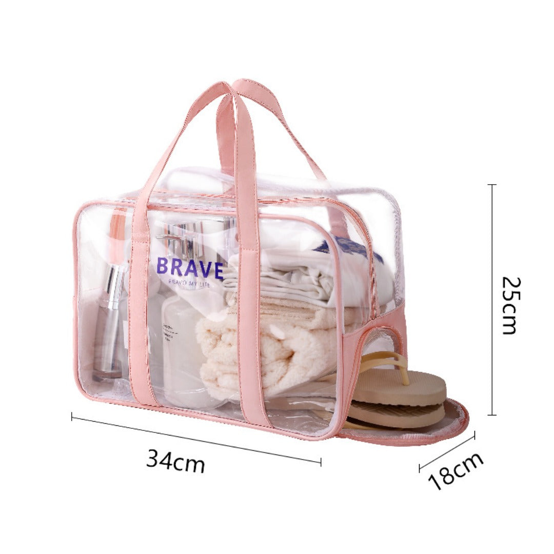 Waterproof beach bag, wet and dry separation fitness bag, toiletry bag, storage goggles, swimsuit swimming bag, Transparent Cosmetic Bag,