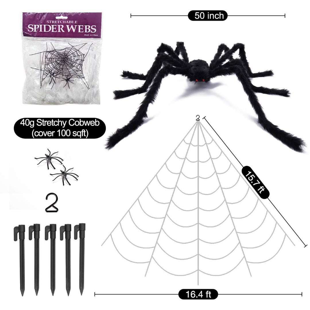 Halloween Spider Webs Decorations with Fake Spiders, Super Stretchy Cobwebs for Halloween decor Indoor and Outdoor