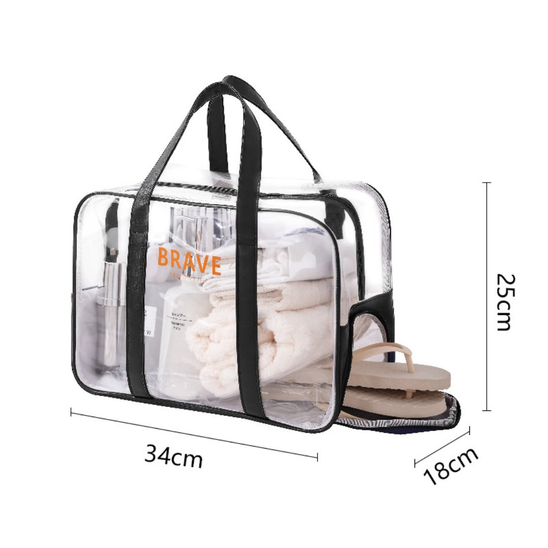 Waterproof beach bag, wet and dry separation fitness bag, toiletry bag, storage goggles, swimsuit swimming bag, Transparent Cosmetic Bag,