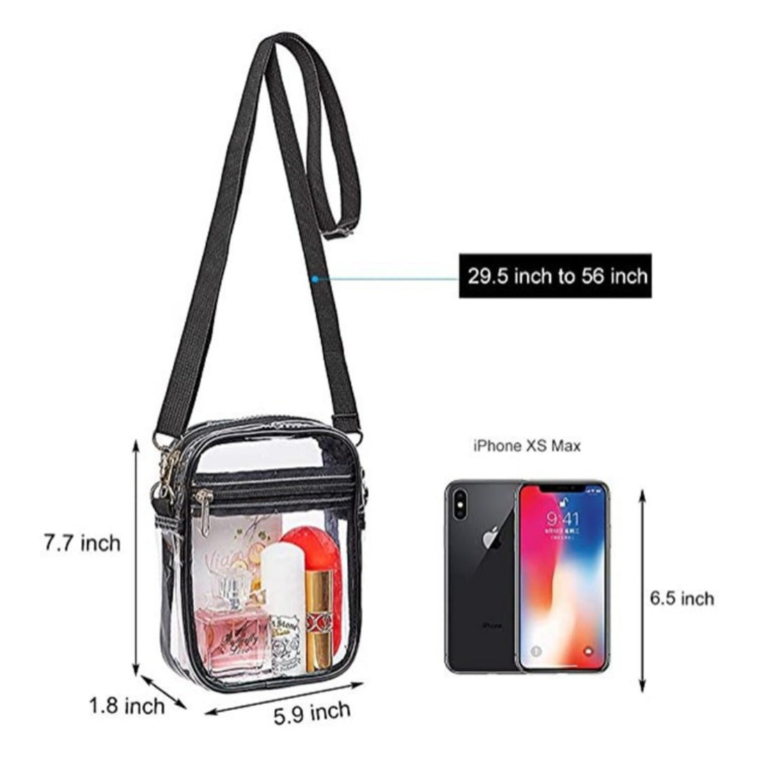 PVC transparent small shoulder crossbody bag, portable waterproof shopping bag, beach multi-functional storage bag