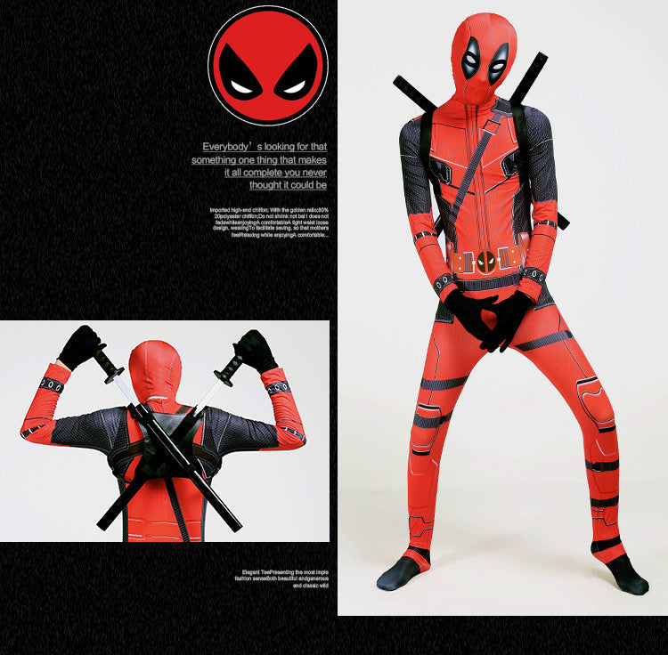 Halloween Costume Deadpool onesie skinny children's clothes adult double knife backpack boys suit costumes boys