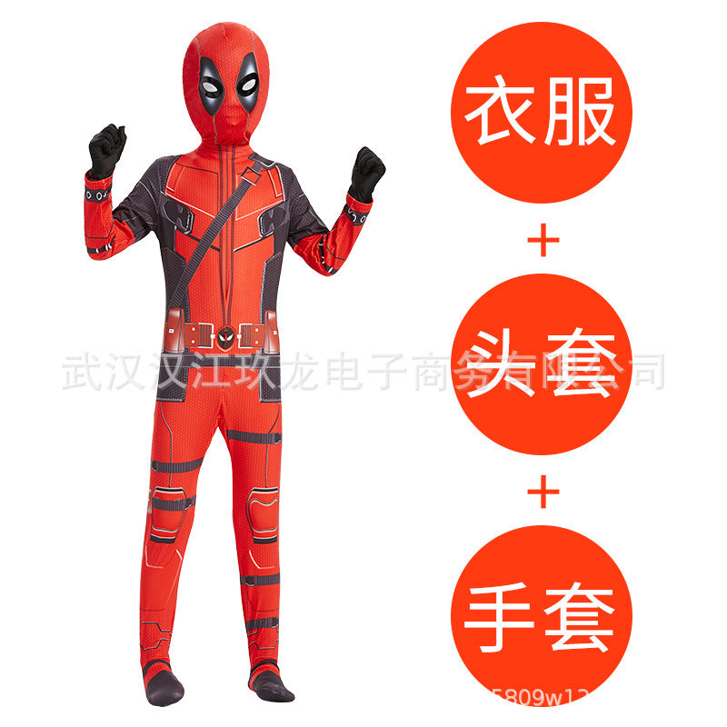 Halloween Costume Deadpool onesie skinny children's clothes adult double knife backpack boys suit costumes boys