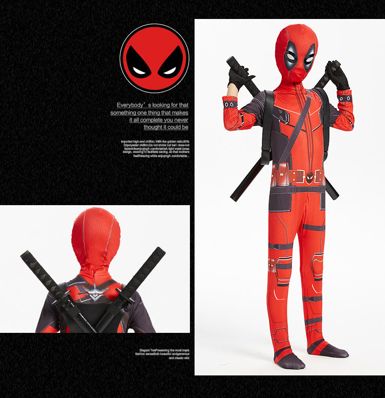 Halloween Costume Deadpool onesie skinny children's clothes adult double knife backpack boys suit costumes boys