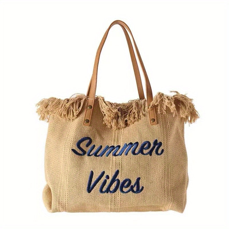 Beach Bag Vacation Purse Bohemia canvas woven tote bag simple ethnic purse