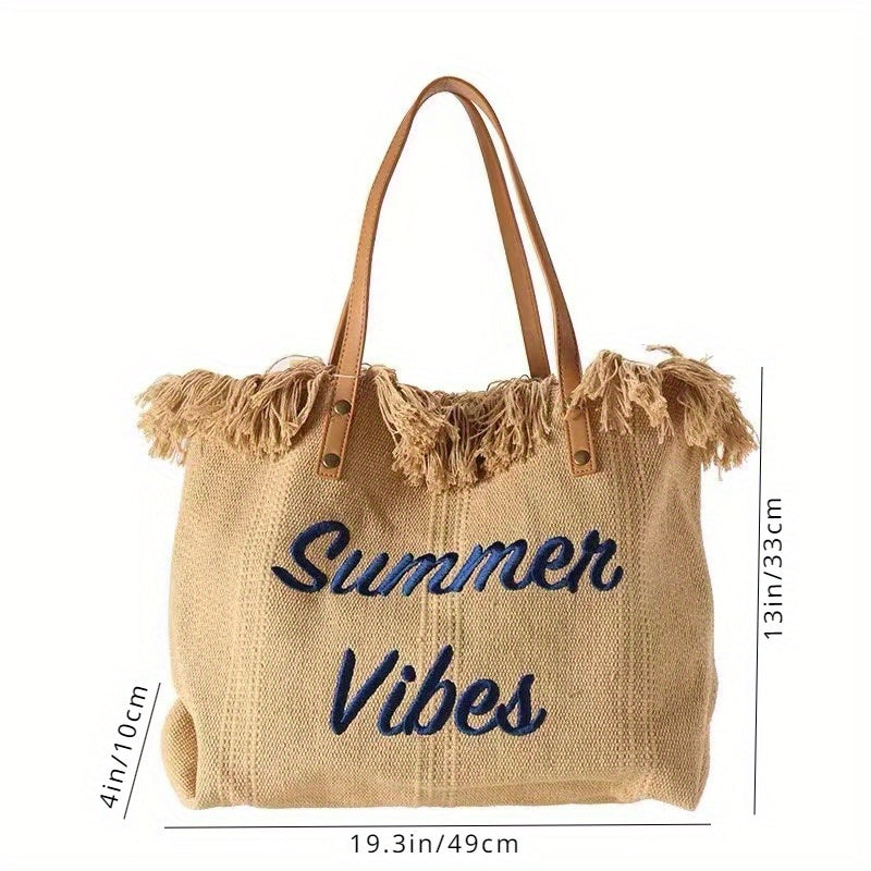 Beach Bag Vacation Purse Bohemia canvas woven tote bag simple ethnic purse