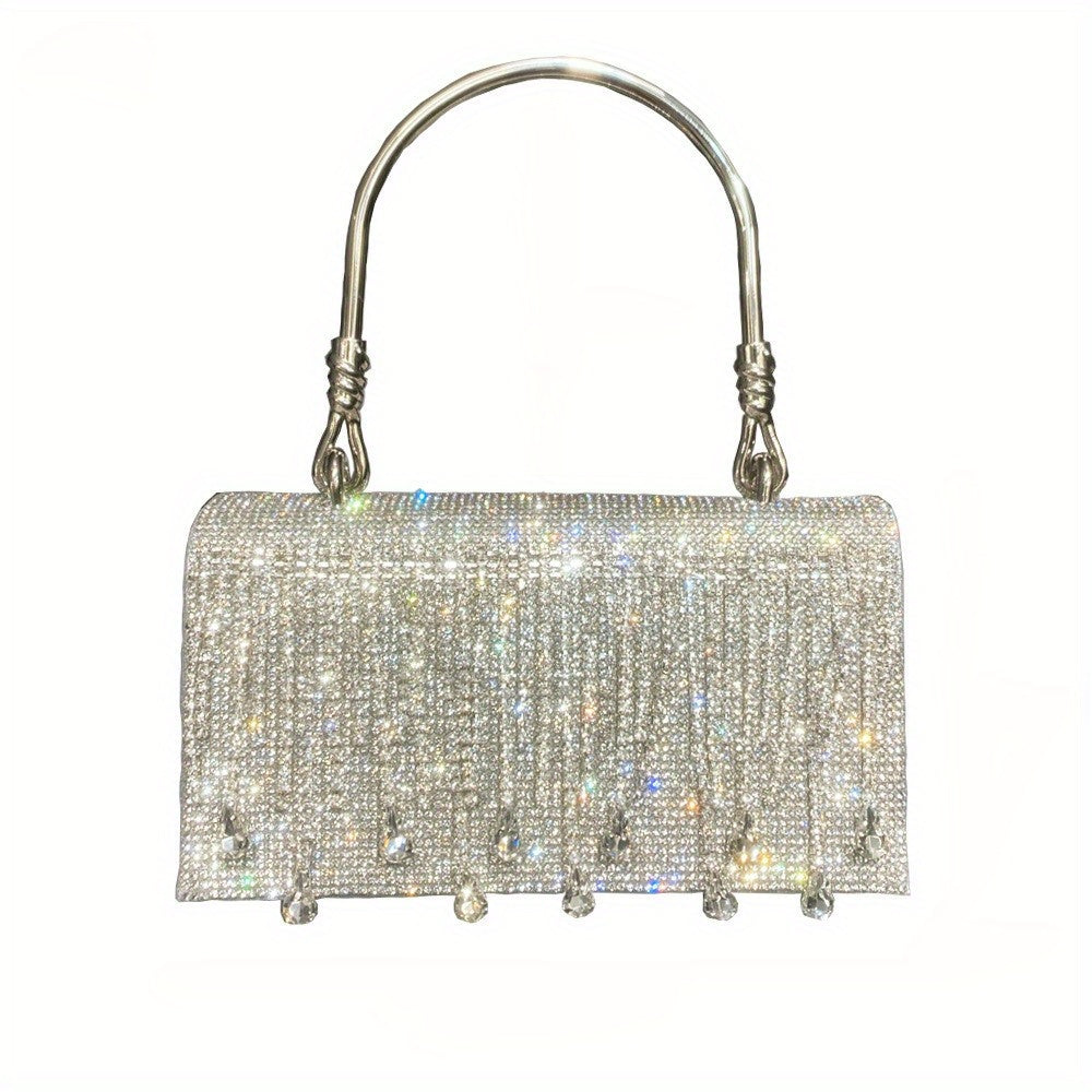 Rhinestone Designer Chain Bag Chic Star Diamond Party Evening Bag Clutch Bag for Women Luxury Hollow Female Purses