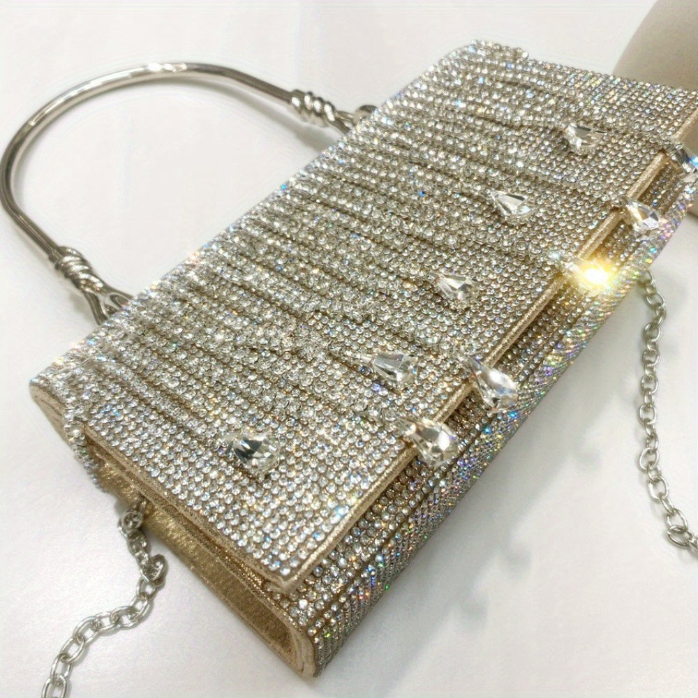 Rhinestone Designer Chain Bag Chic Star Diamond Party Evening Bag Clutch Bag for Women Luxury Hollow Female Purses