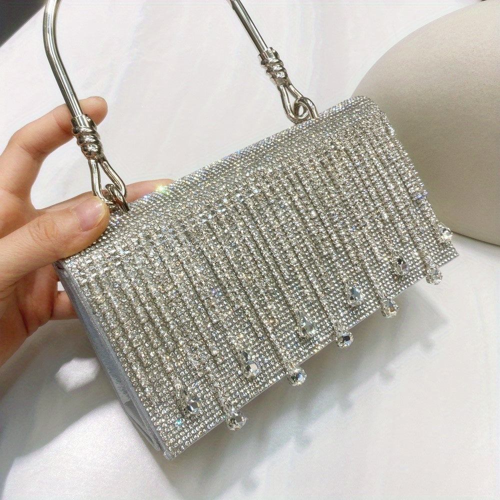 Rhinestone Designer Chain Bag Chic Star Diamond Party Evening Bag Clutch Bag for Women Luxury Hollow Female Purses