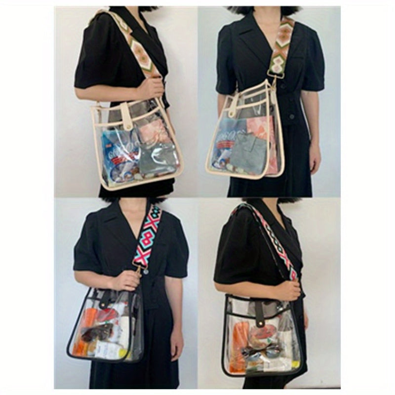 Small Crossbody Bag Transparent PVC Clear Purse Stadium Approved for Concert Sports Events