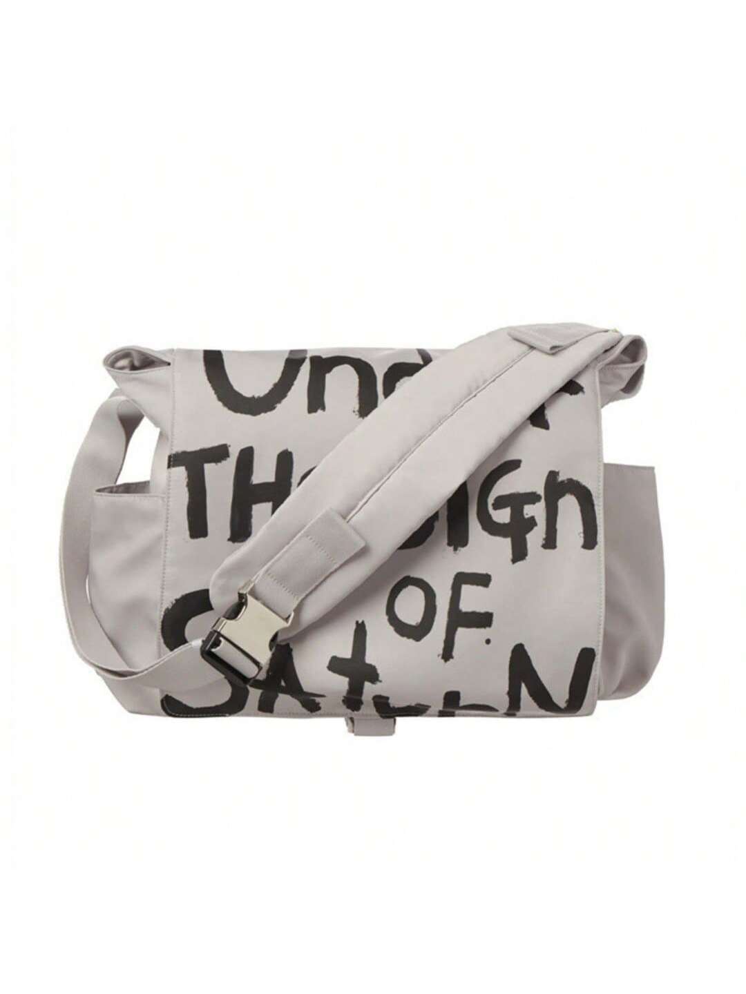 Canvas Messenger Bag Crossbody Bag Letter Printed Waterproof Shoulder Nylon College Student Women's Shoulder Bag Goth Punk Shoulder Satchels Harajuku Grunge Handbag