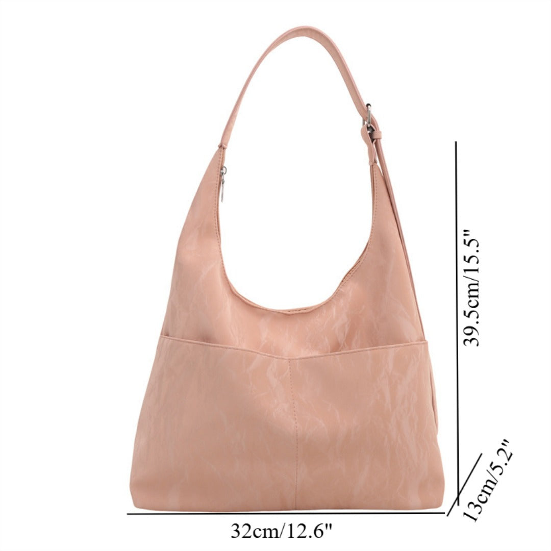 Soft large capacity hobo bag, women's summer work shoulder bag, underarm bag, casual commuter tote bag