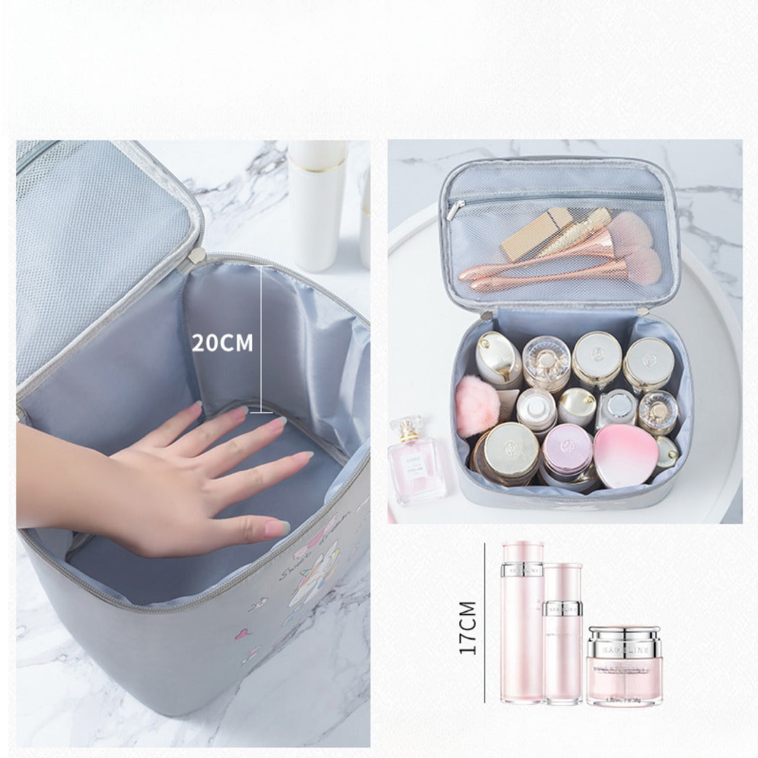 Waterproof cosmetic bag, large capacity foldable portable travel bag, women's cosmetic storage bag, toilet bag, makeup bag organizer,