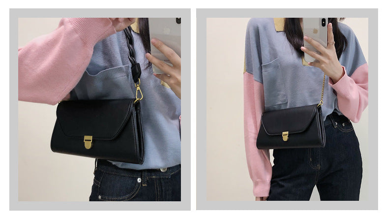 Design hobo shoulder bag female, retro shoulder bag small, crossbody versatile chain small square bag