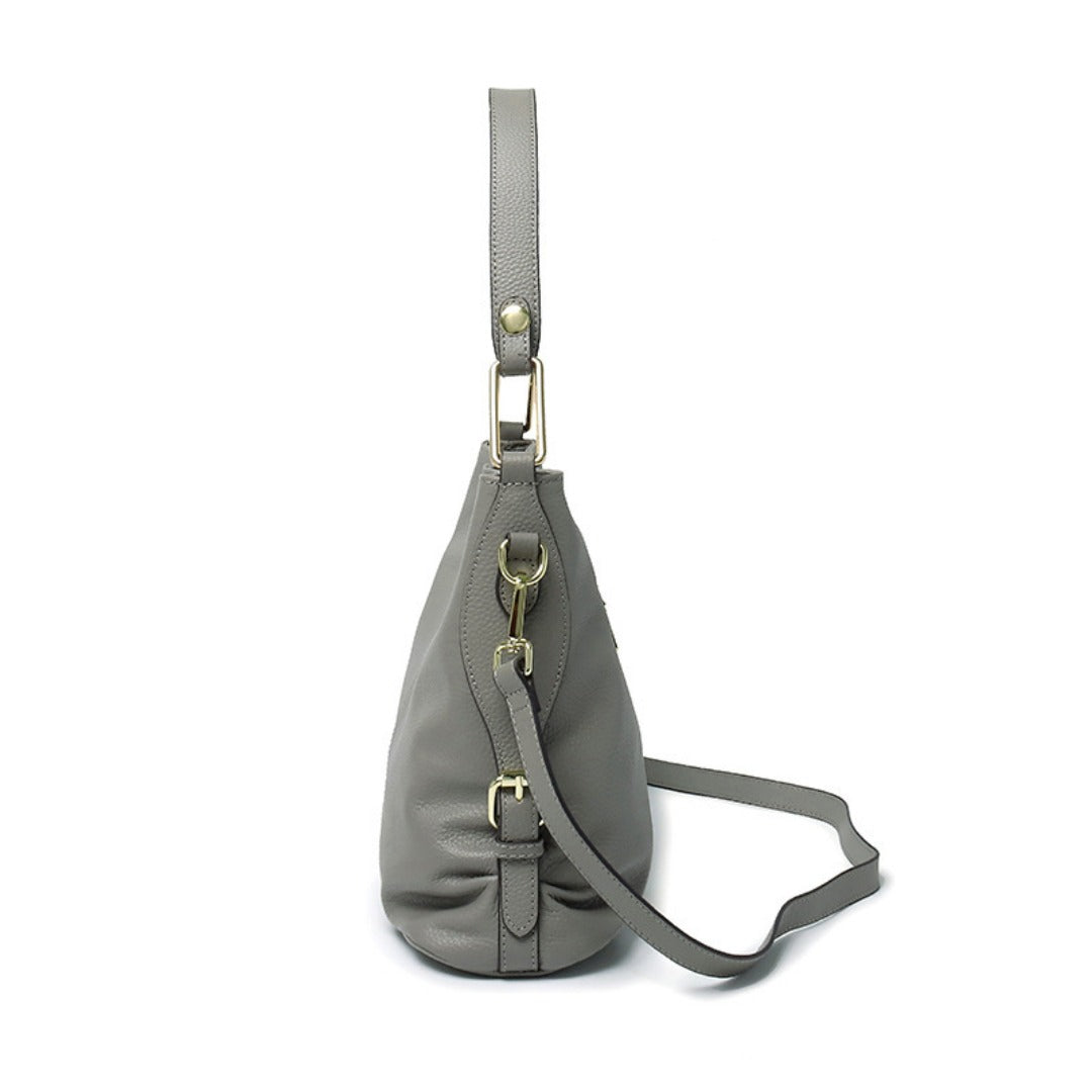 Elegant Genuine Leather Handbag - Stylish Fashion Leather Hobo Bag & Crossbody Tote Bag