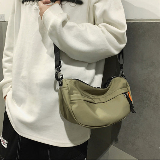 Men's shoulder bag, saddle round bottom bag, satchel fashion unisex small crossbody bag, women's simple crossbody bag