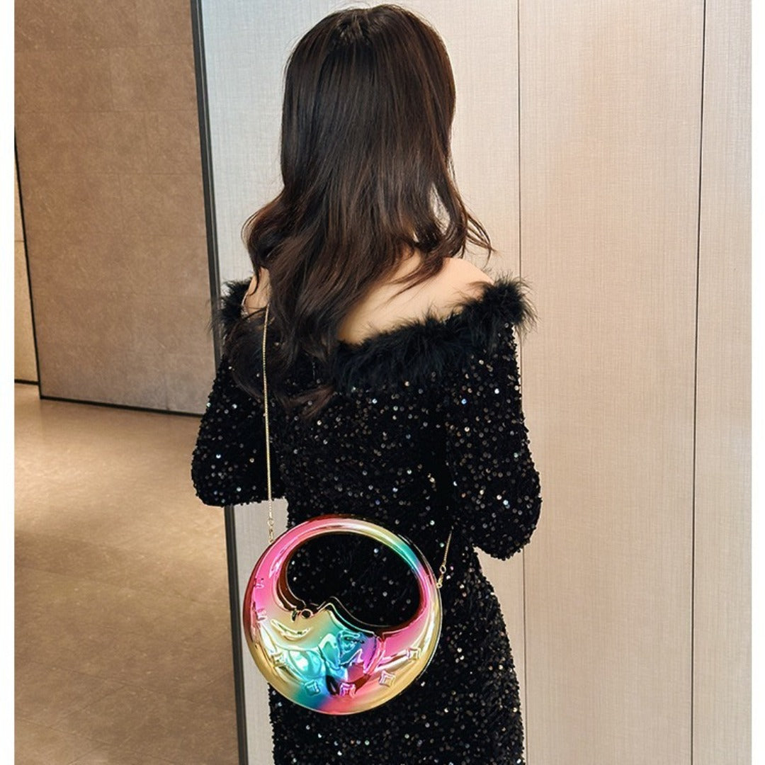 Acrylic Moon Shaped Bag, Women Shoulder Evening Bag, Evening Purse, Evening Bags for Women Formal, Clutch Purse,  Clutch Purse Casual,  Clutch Purse Party,  Prom Bag,  Party Purse,