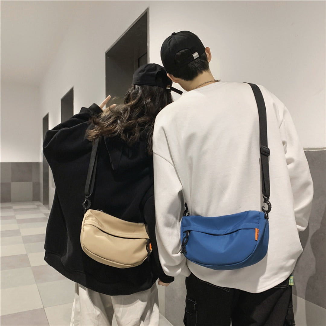 Men's shoulder bag, saddle round bottom bag, satchel fashion unisex small crossbody bag, women's simple crossbody bag