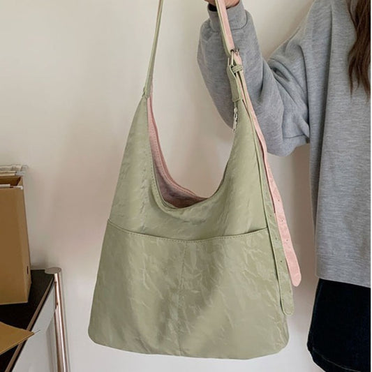 Soft large capacity hobo bag, women's summer work shoulder bag, underarm bag, casual commuter tote bag