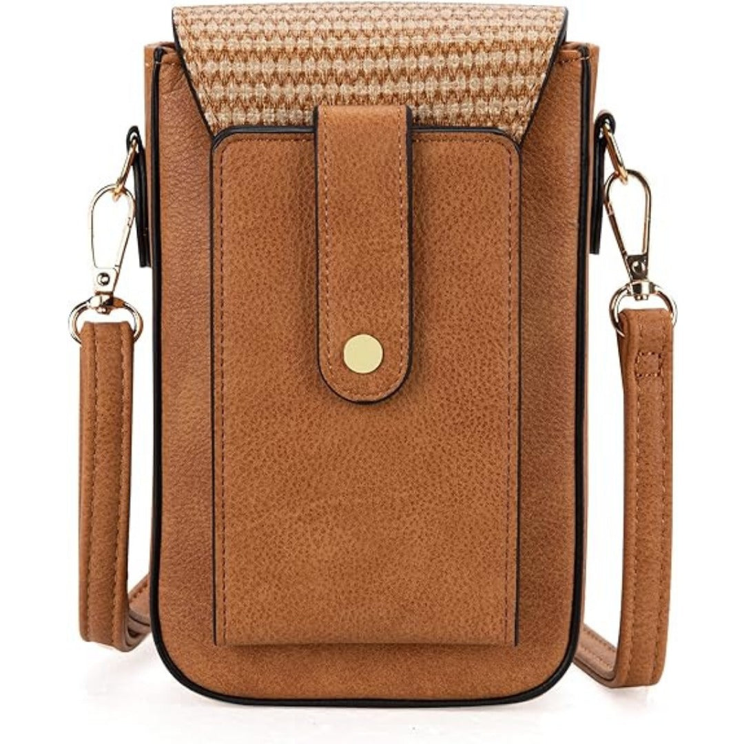 Women's Bag Casual Vertical Women's Mobile Phone Bag Straw Mini Shoulder Bag Fashion Crossbody Bag