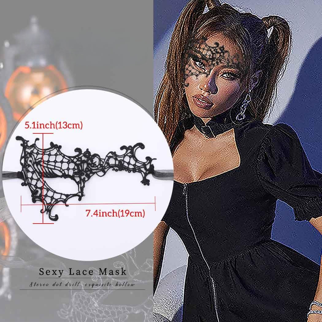 Masquerade Lace Mask Women Black Lace Masks Costume Party Proms Face Mask Halloween Eye Mask