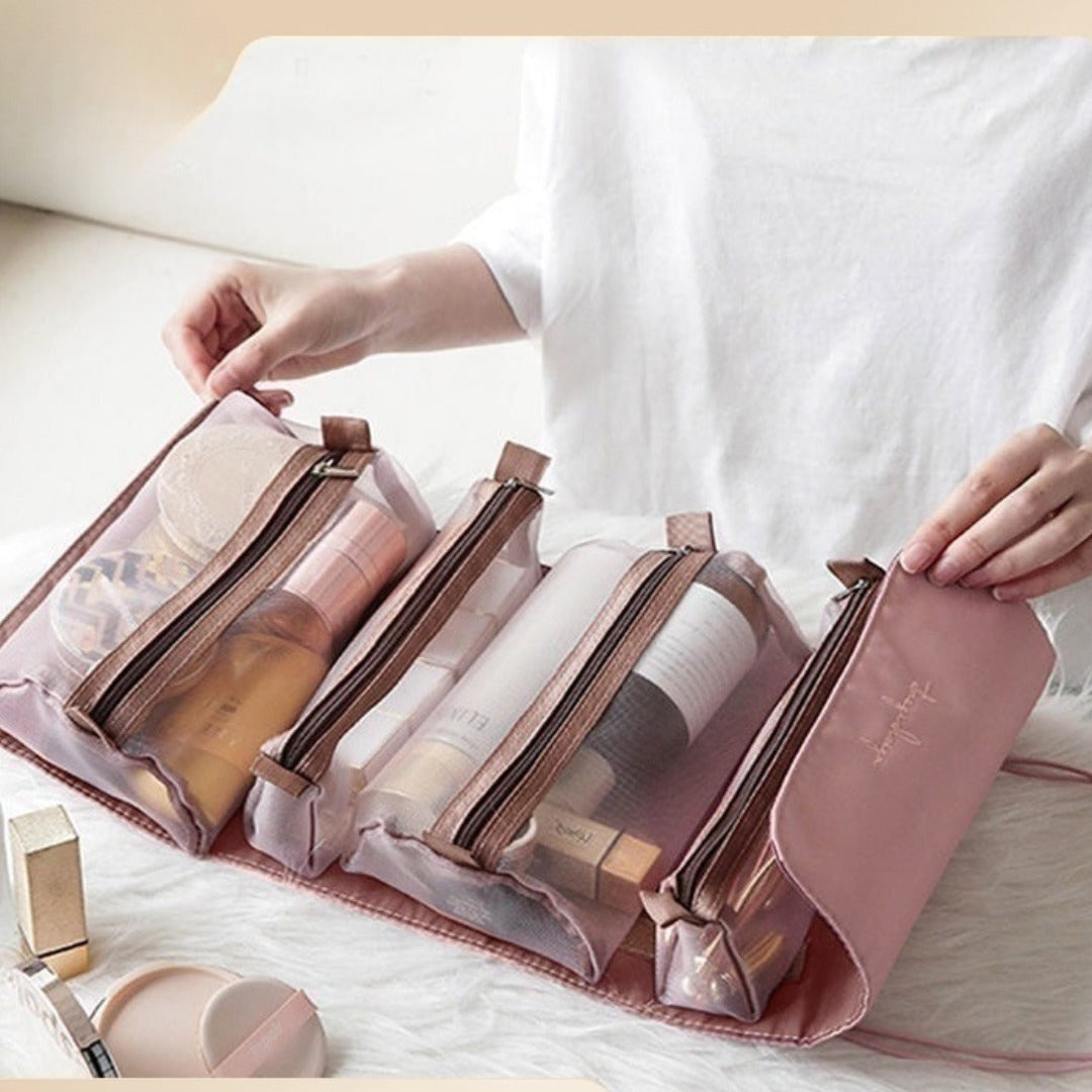 Travel portable large capacity makeup bags,Makeup bag organizers,Can be split into four-in-one cosmetic bag, toiletries and makeup storage bag, Toiletry Bag organizer,