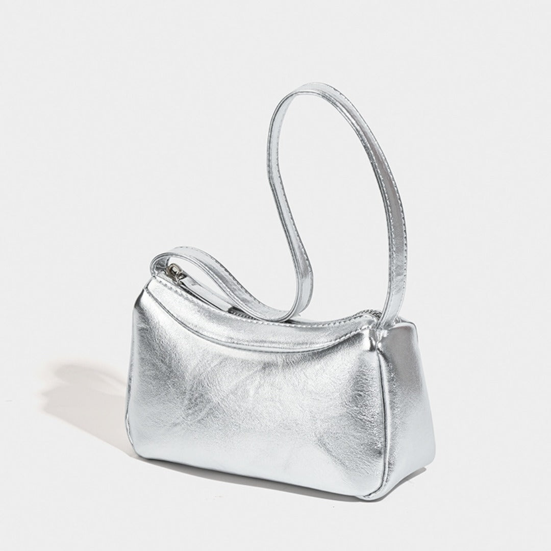 Silver small shoulder bag Design Underarm Bag, Bag Women's Summer Temperament Versatile Shoulder Bag Handbag