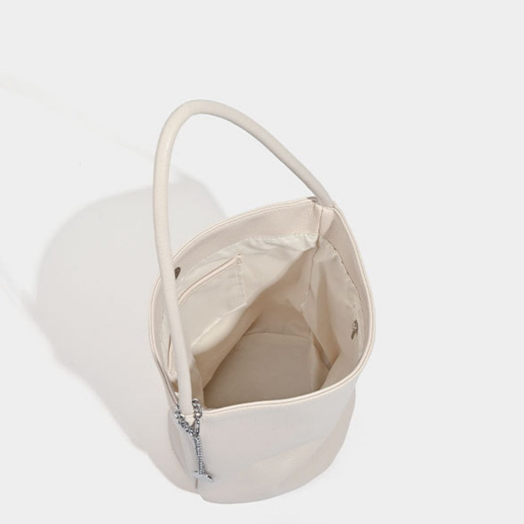 Retro soft leather bucket bag, women's shoulder underarm bag, commuter tote bag