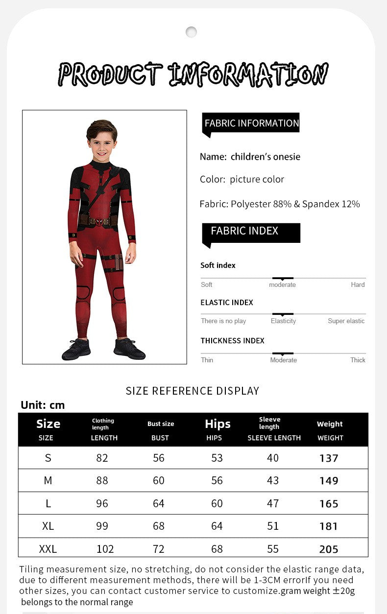 onepiece Halloween movie cos suit Deadpool 3 Wolverine costume playing suit printed jumpsuit