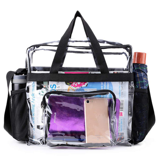 PVC transparent bag, tote bag large, portable travel storage bag for men and women, clear bag for stadium events