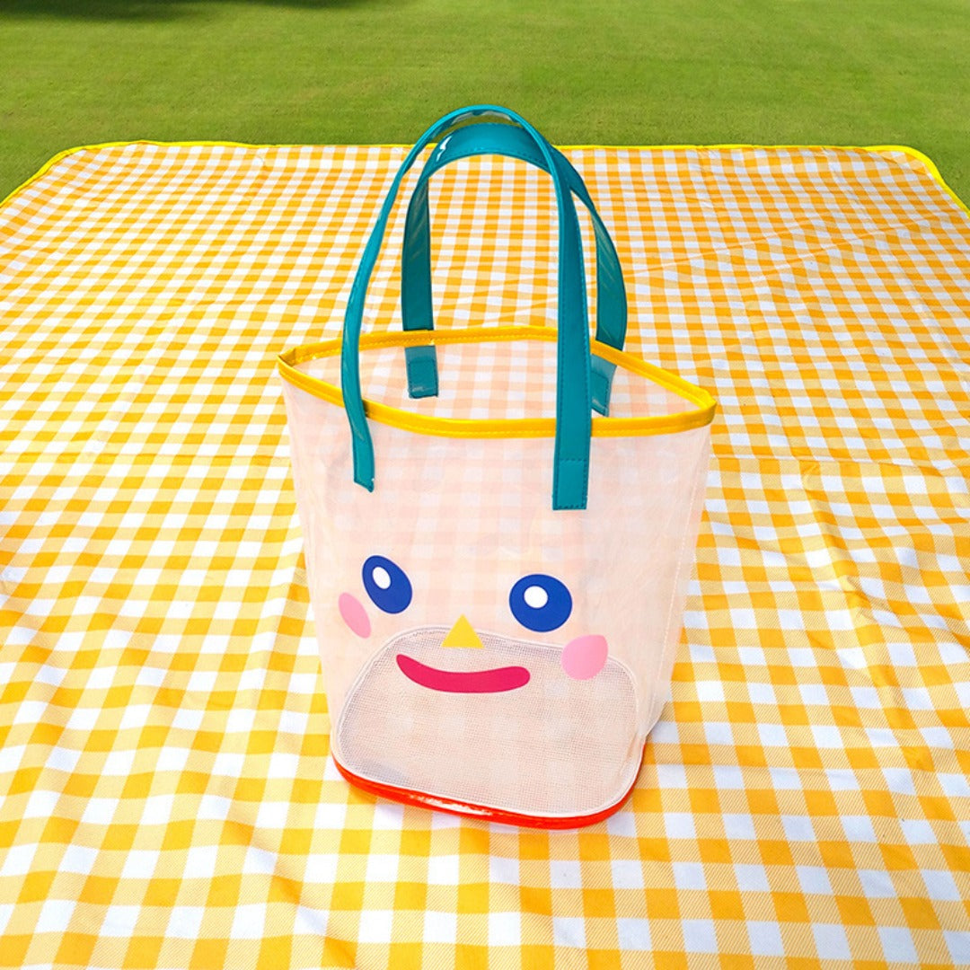 Frosted translucent PVC jelly bag, portable large-capacity beach bag, swimming bag,