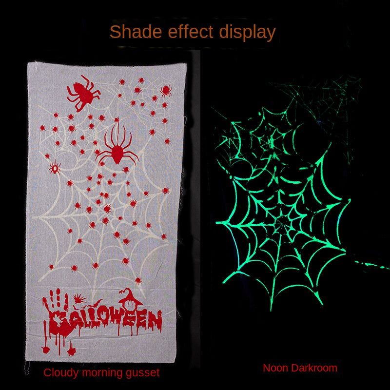 Halloween luminous light curtain pumpkin ghost spider web haunted house secret room horror blood gauze atmosphere layout props