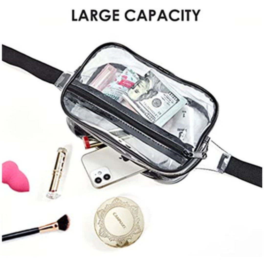 PVC Transparent Fanny Pack – Outdoor Sports Mobile Phone Bag, Gym Transparent Storage Fanny Pack, Visual Portable Waterproof Waist Bag, Transparent Chest Bag