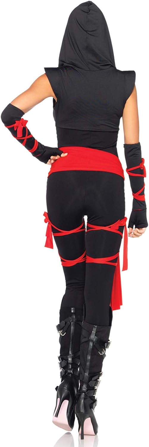 Women's 4 Pc Deadly Ninja Costume Halloween deadpool