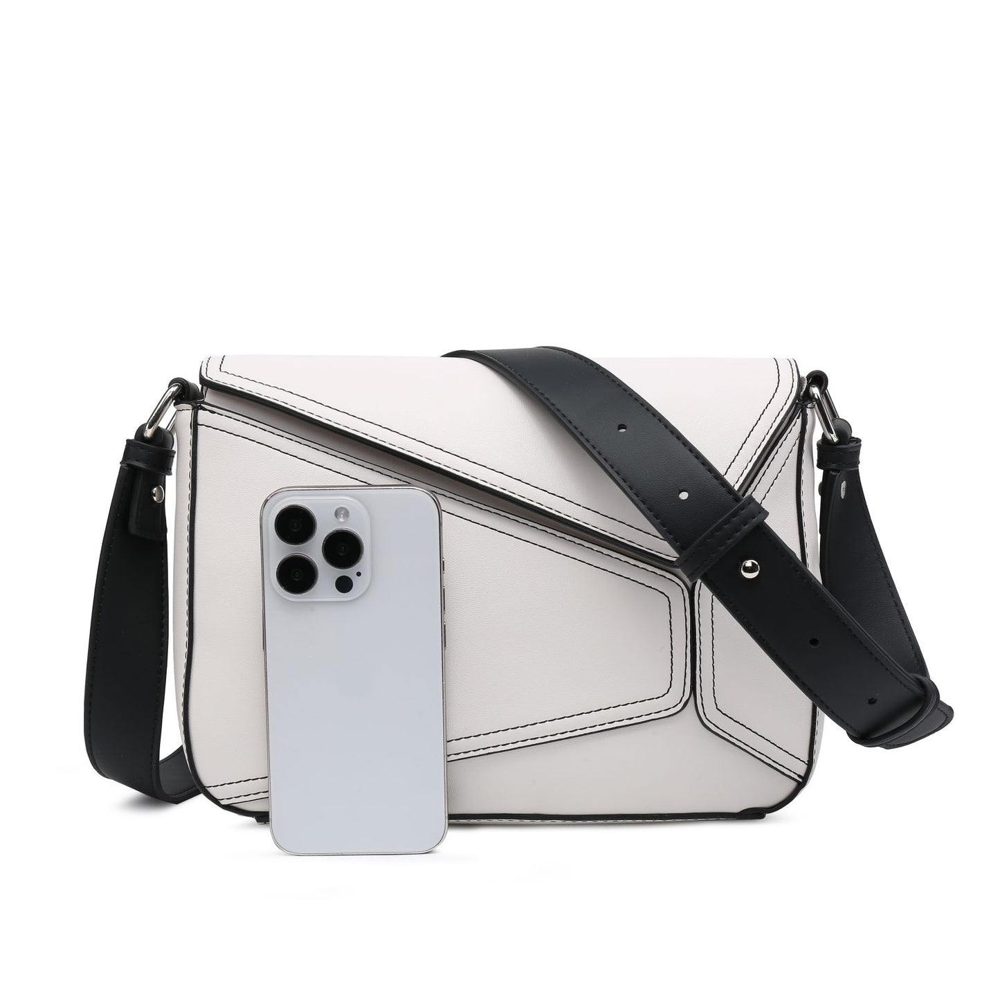 Small Women's Crossbody Bag with Square Purse and Geometrical Patchwork flapover crossbody purse