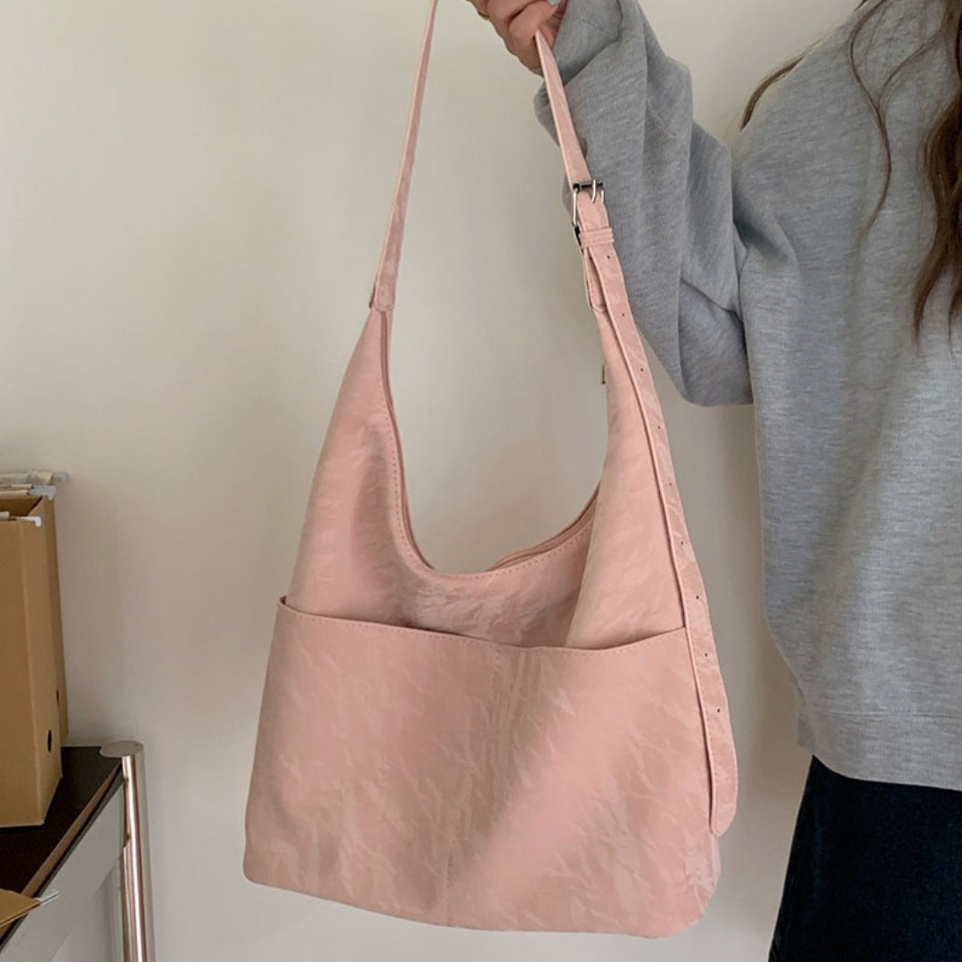 Soft large capacity hobo bag, women's summer work shoulder bag, underarm bag, casual commuter tote bag