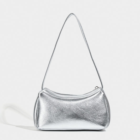 Silver small shoulder bag Design Underarm Bag, Bag Women's Summer Temperament Versatile Shoulder Bag Handbag