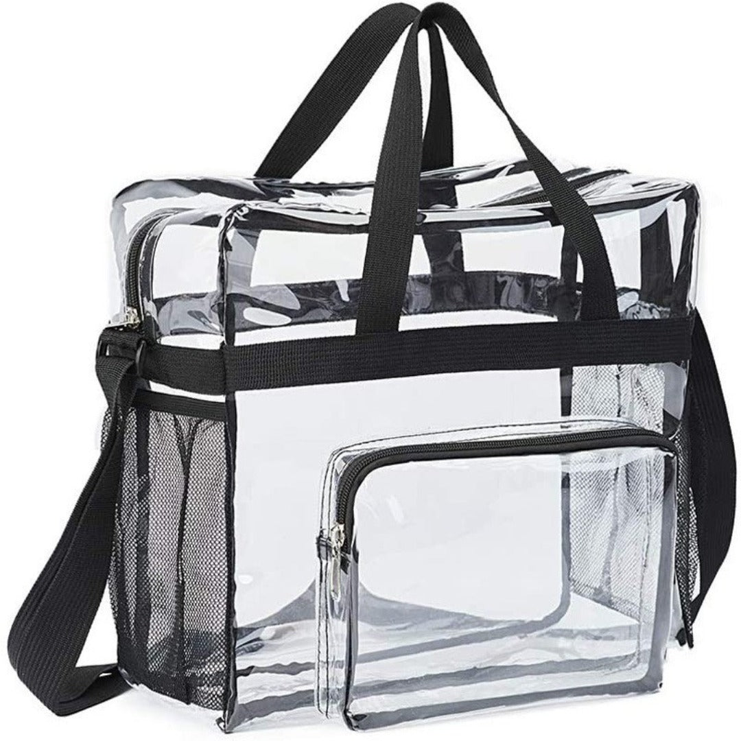 Transparent PVC large capacity tote bag, portable travel cold wash bag,