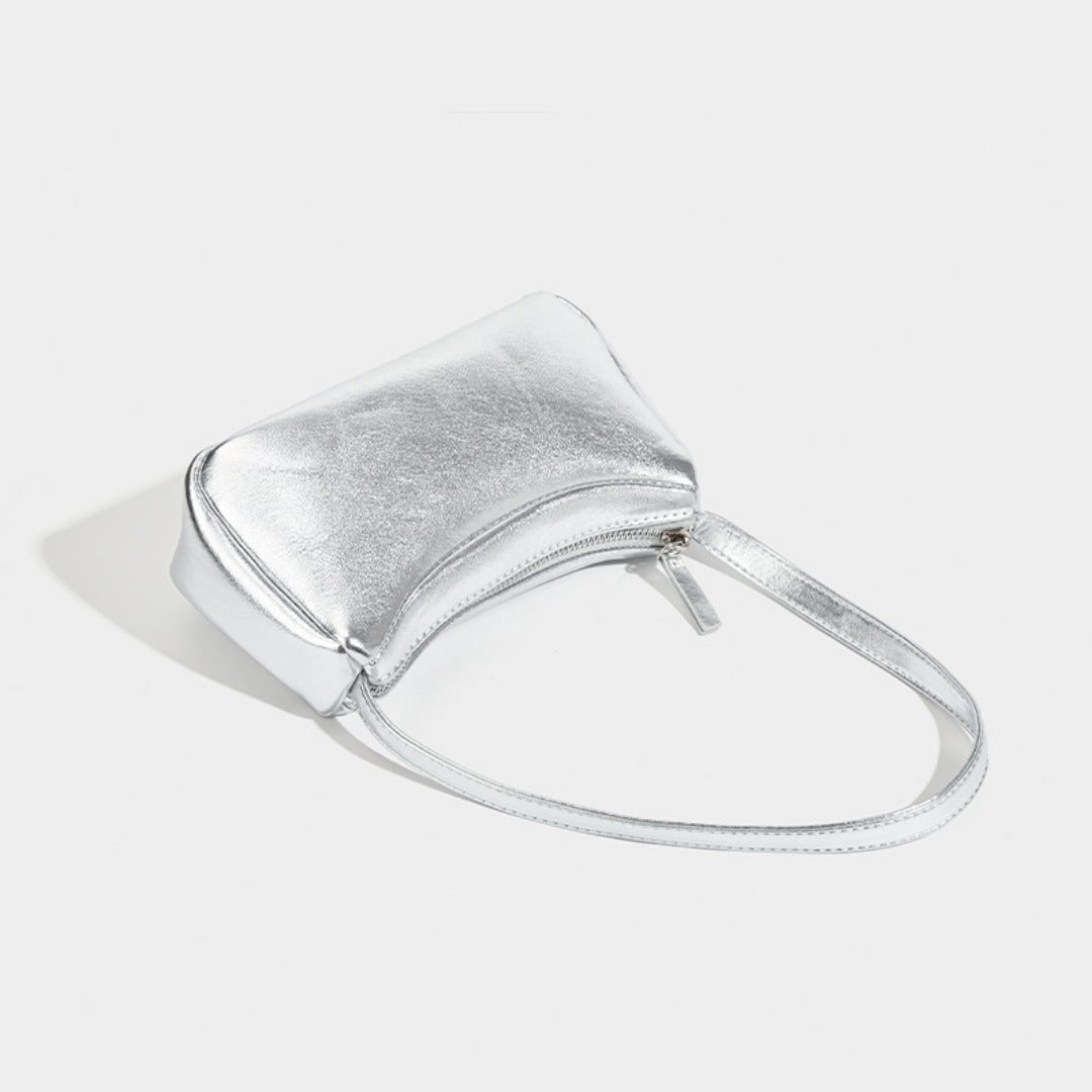 Silver small shoulder bag Design Underarm Bag, Bag Women's Summer Temperament Versatile Shoulder Bag Handbag