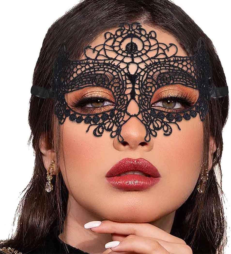 Masquerade Lace Mask Women Black Lace Masks Costume Party Proms Face Mask Halloween Eye Mask