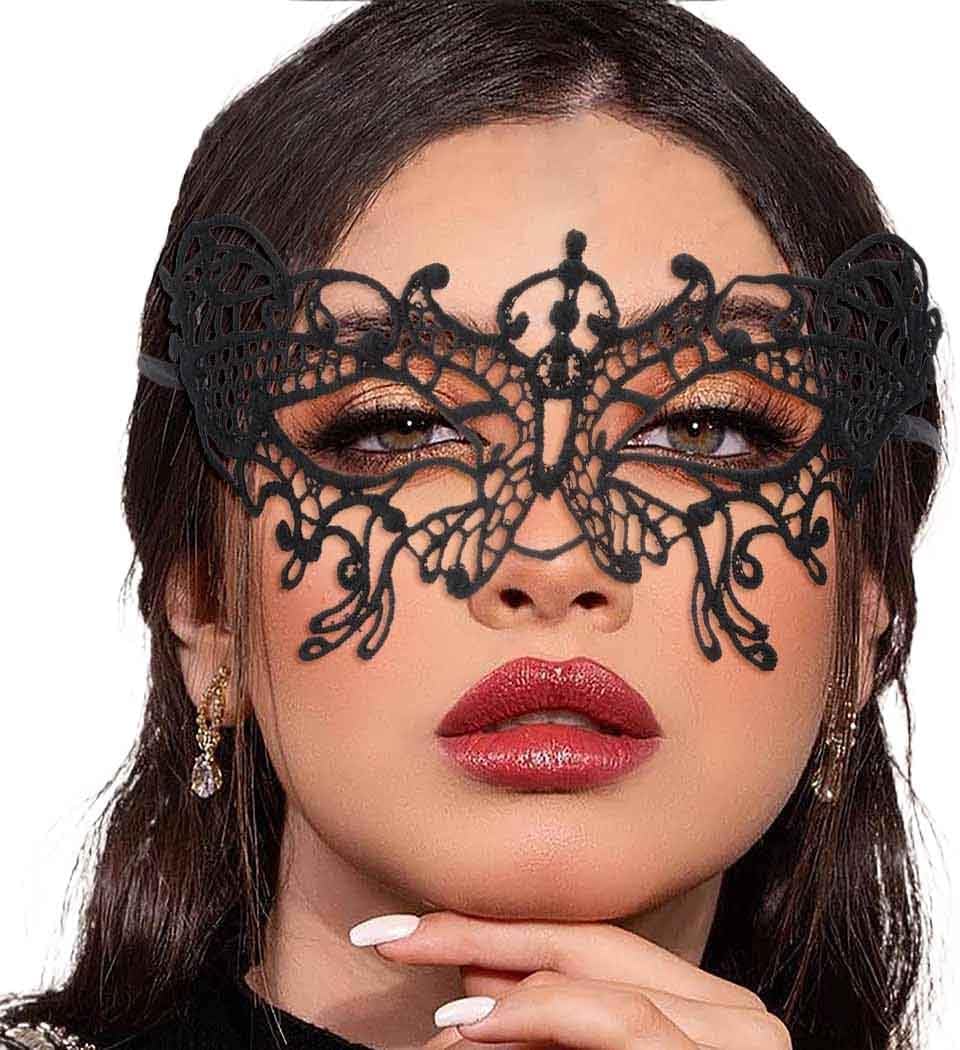 Masquerade Lace Mask Women Black Lace Masks Costume Party Proms Face Mask Halloween Eye Mask