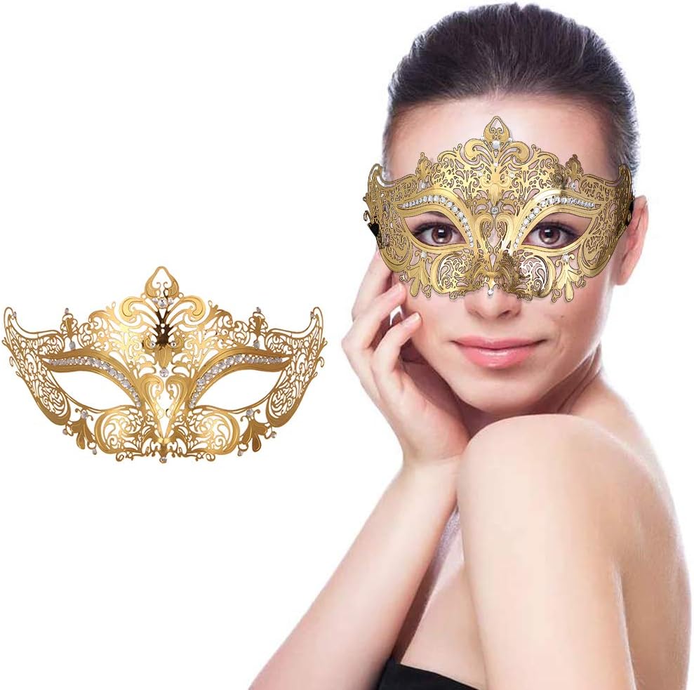 Mask for Women Venetian Metal Party For Carnival Halloween Costume Cosplay