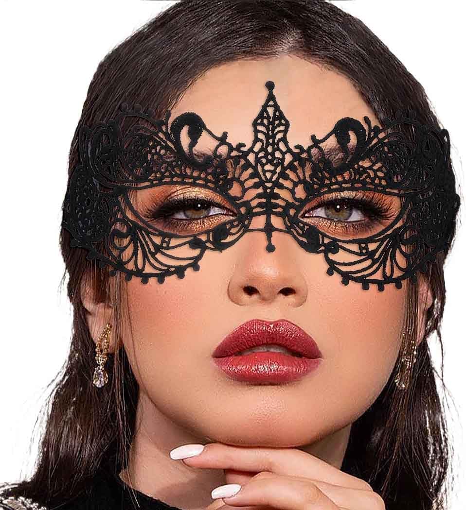 Masquerade Lace Mask Women Black Lace Masks Costume Party Proms Face Mask Halloween Eye Mask