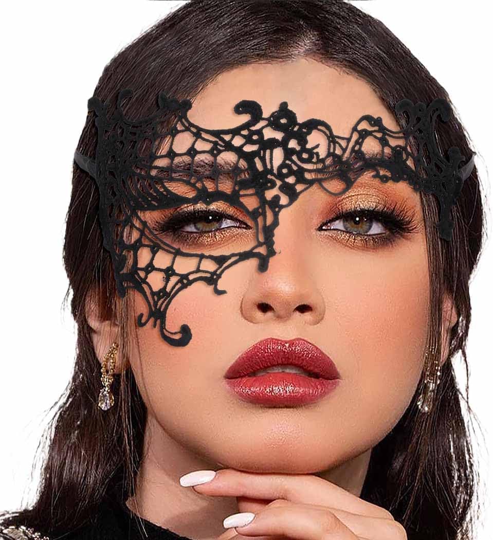 Masquerade Lace Mask Women Black Lace Masks Costume Party Proms Face Mask Halloween Eye Mask