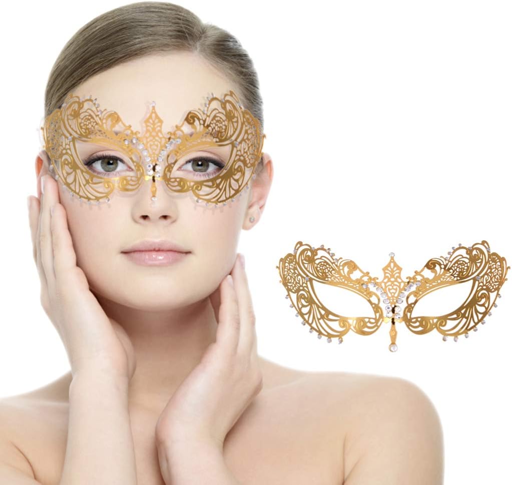 Mask for Women Venetian Metal Party For Carnival Halloween Costume Cosplay