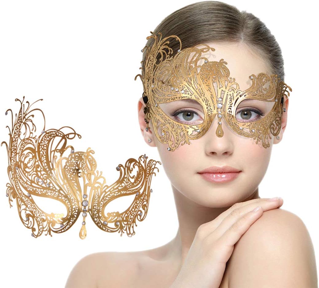 Mask for Women Venetian Metal Party For Carnival Halloween Costume Cosplay