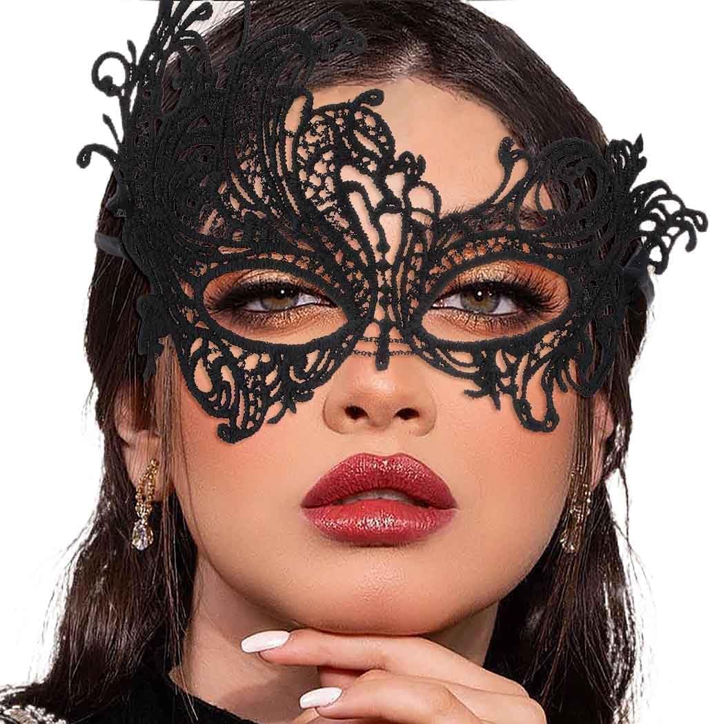 Masquerade Lace Mask Women Black Lace Masks Costume Party Proms Face Mask Halloween Eye Mask